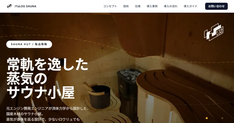 ITaLOG SAUNA のトップ画面